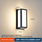 Wall Lamp 16*16*10cm Ac85-265v Sand Black 3000k/6000k Aluminum + Acrylic